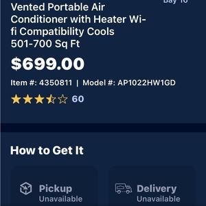 Portable ac:heater 10,000 btu